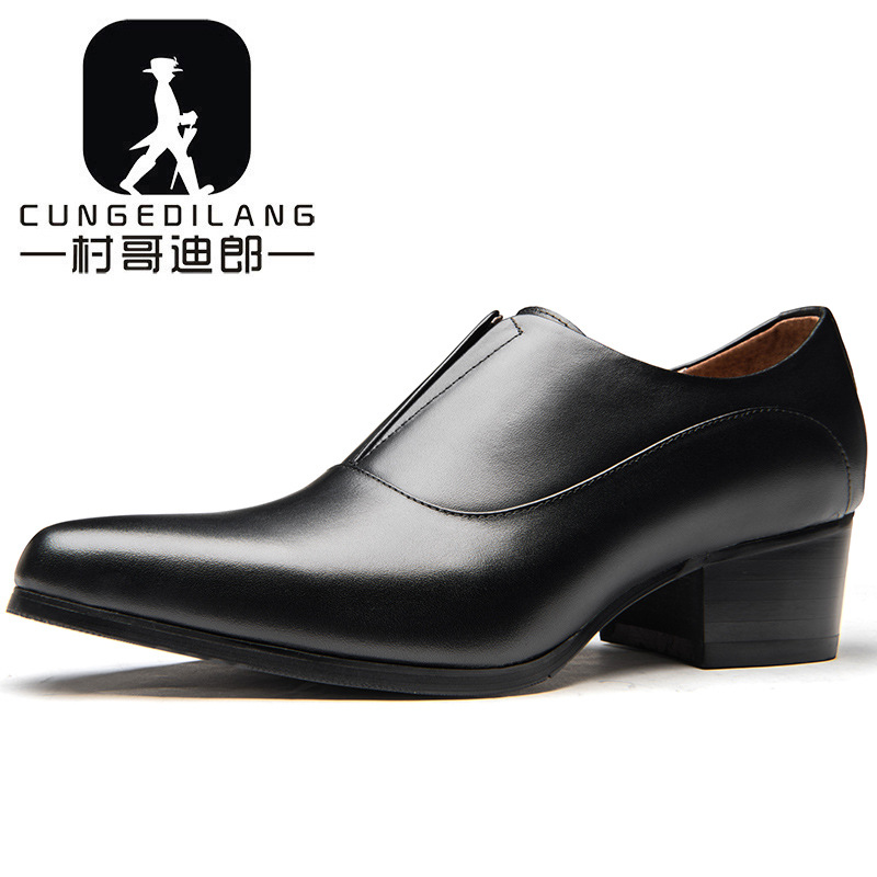 Men Shoes Louboutin - Sapatos de couro masculinos com salto