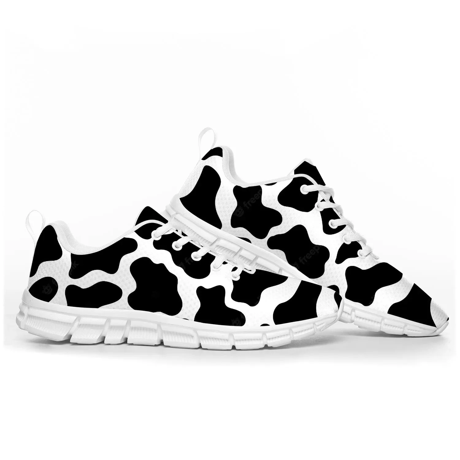 Men'S Shoes Black And White - Vaca impressão padrão 3d sapatos esportivos