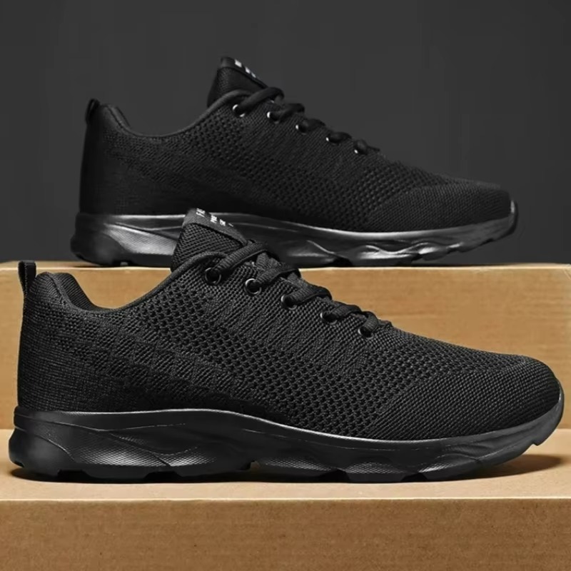 Men'S Shoes Black And White - Tênis Masculinos Respiráveis Casuais, Tênis de