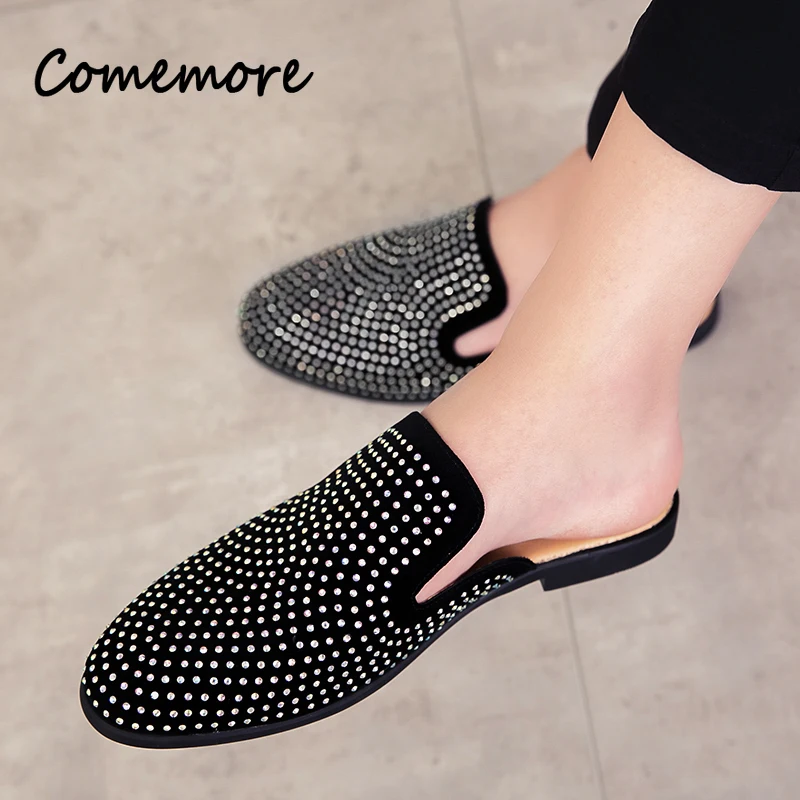 Men Shoes Louboutin - Luxo glitter strass sapatos de couro