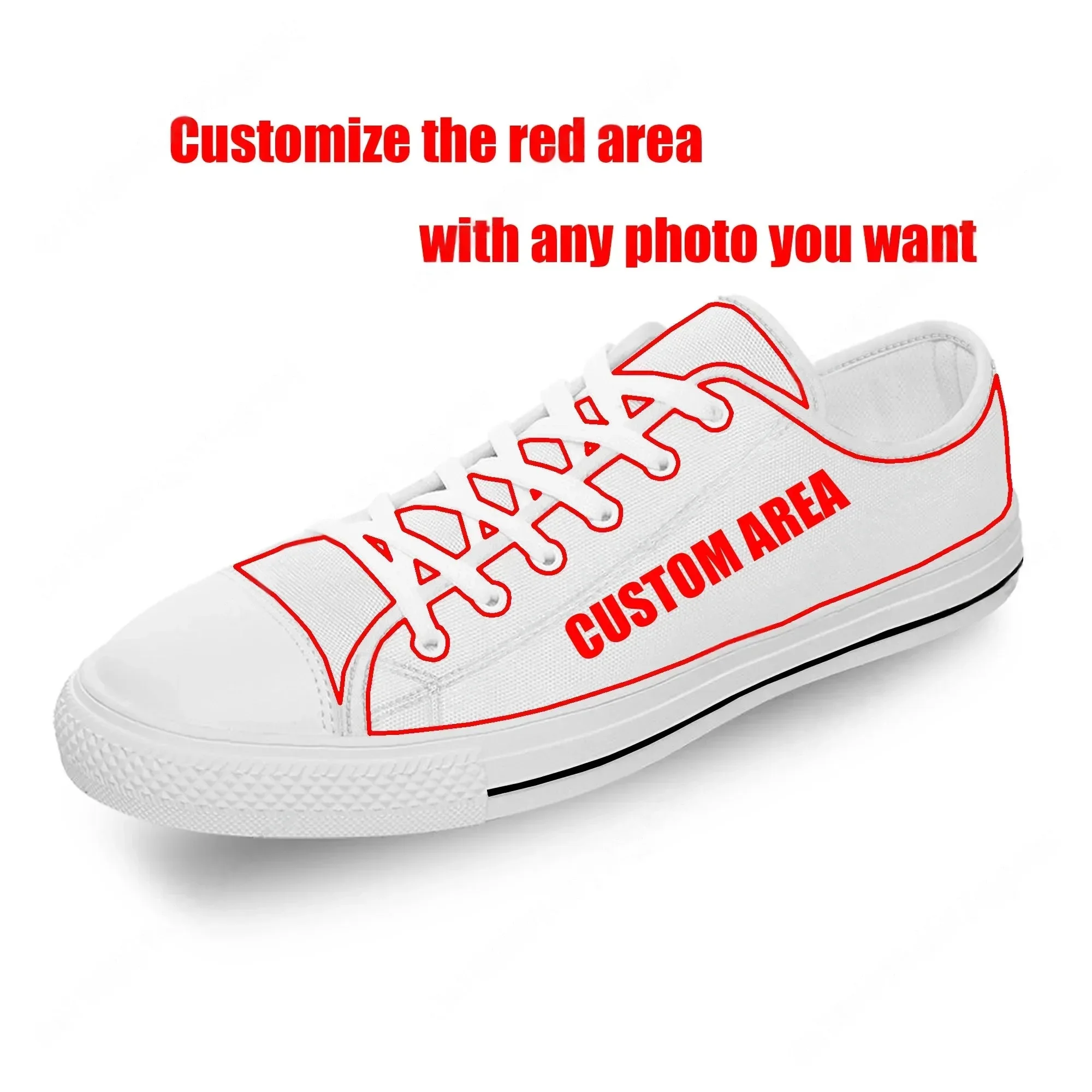 Men'S Shoes Black And White - Tênis Cano Baixo Personalizados para Mulheres