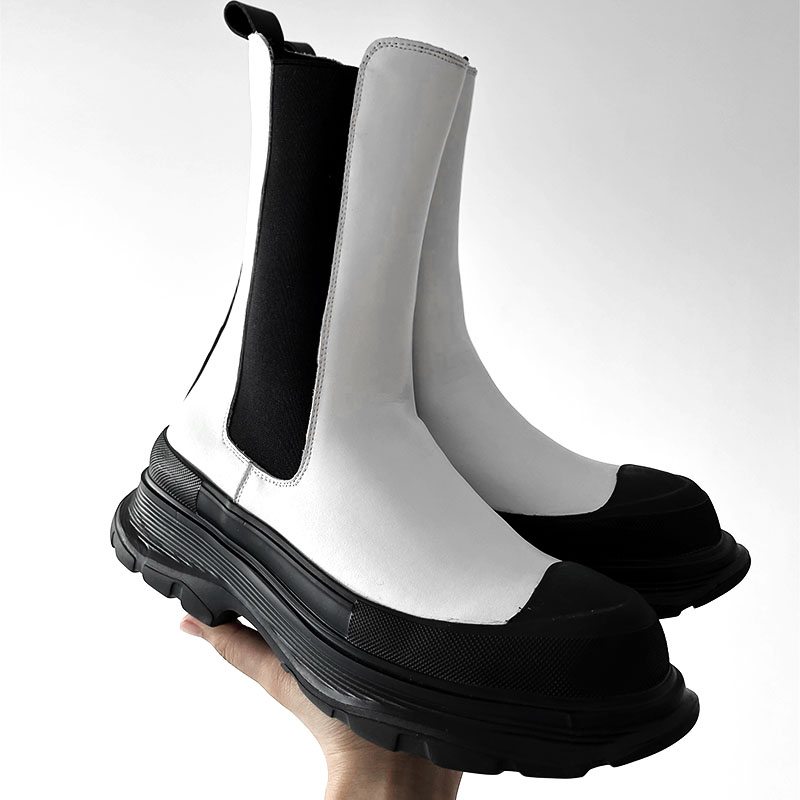 Botas masculinas de couro orig - Men'S Shoes Black And White avaliação e preço