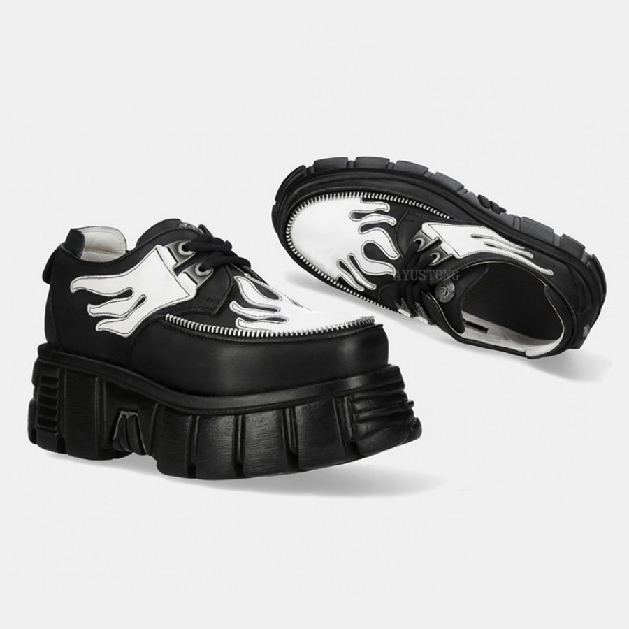 Tênis de Plataforma com Estamp - Men'S Shoes Black And White avaliação e preço