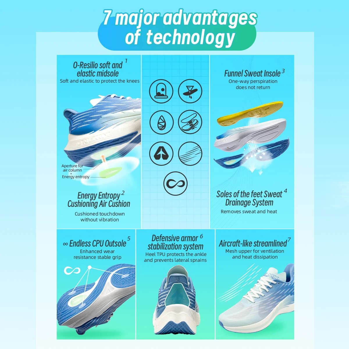Onemix-Tênis de corrida respir - Men'S Shoes Half Cut avaliação e preço