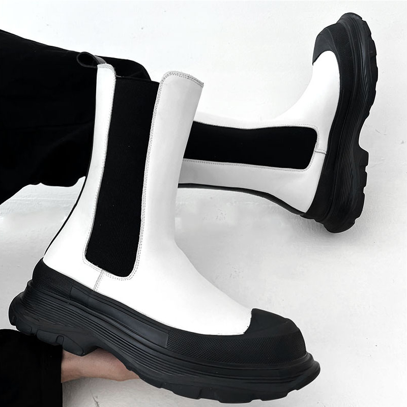 Botas Chelsea altas masculinas - Men'S Shoes Black And White avaliação e preço