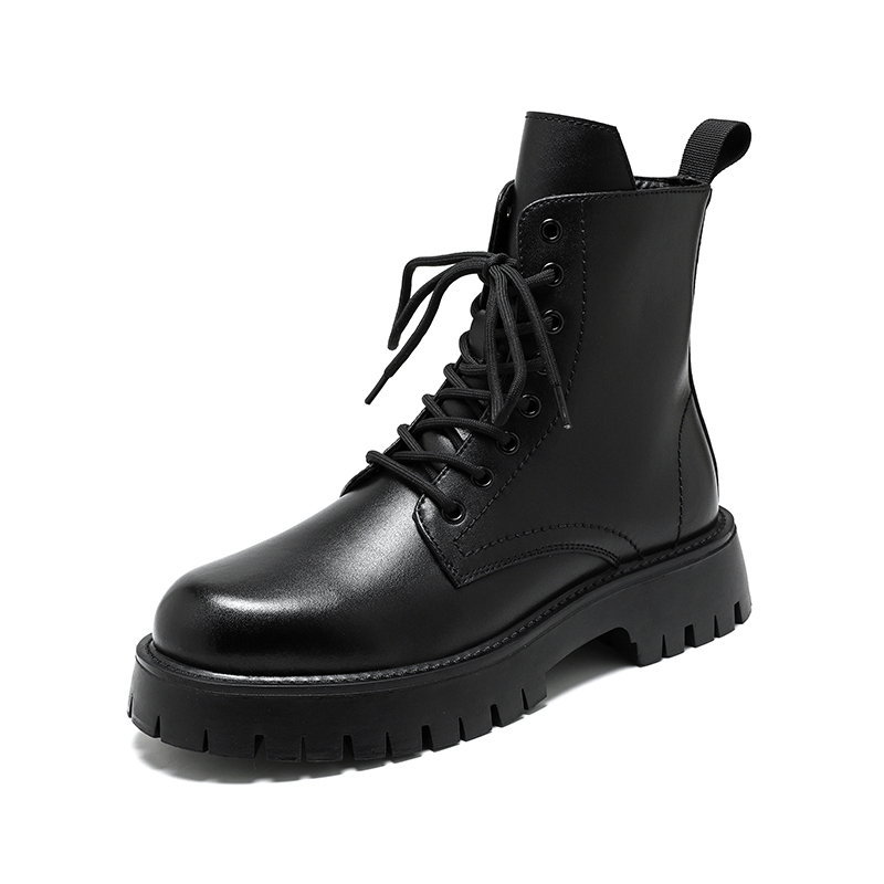 Botas de Couro Genuíno de Luxo - Men'S Shoes Black And White avaliação e preço