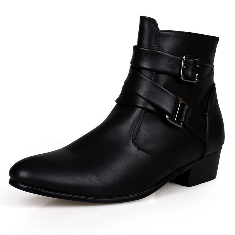 Botas masculinas de luxo de co - Men'S Shoes Black And White avaliação e preço