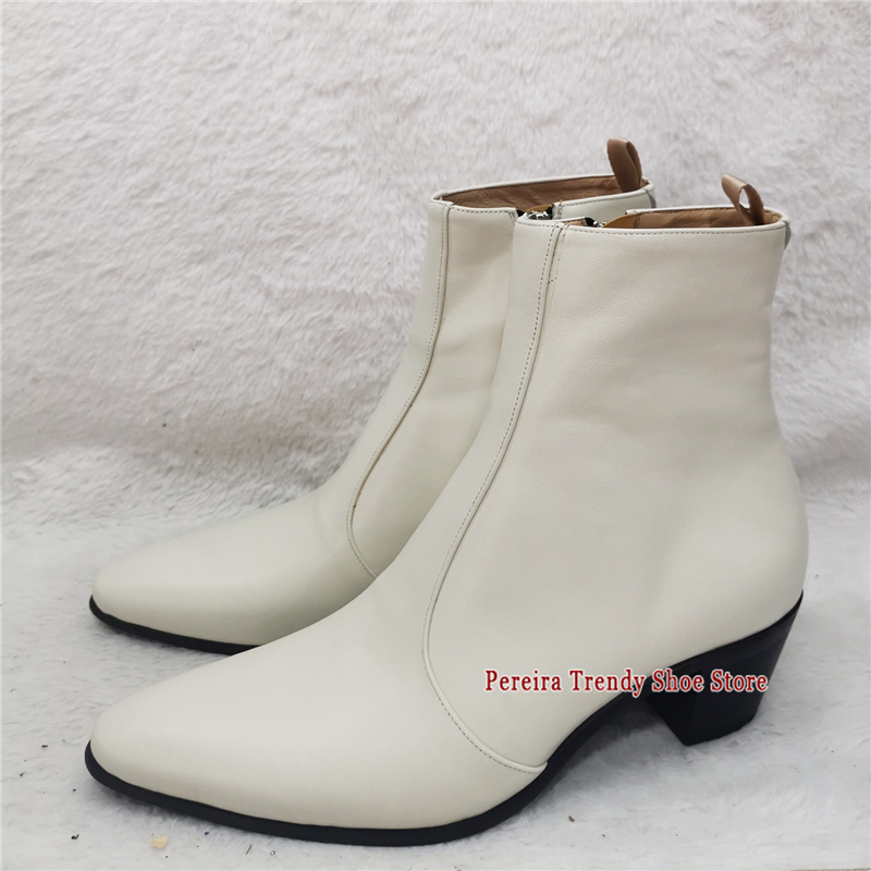 Botas Chelsea de Couro Estilo  - Men'S Shoes Black And White avaliação e preço